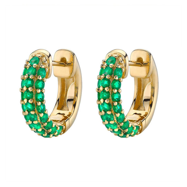 AVEKI Snygga Kvinnor Guld CZ Huggie Hoop Örhängen 18K Guldförgyllda Vita Flerfärgade Diamant Kubisk Zirkonia Inlägg Sov Små Delikat Boho Strand Enkel
