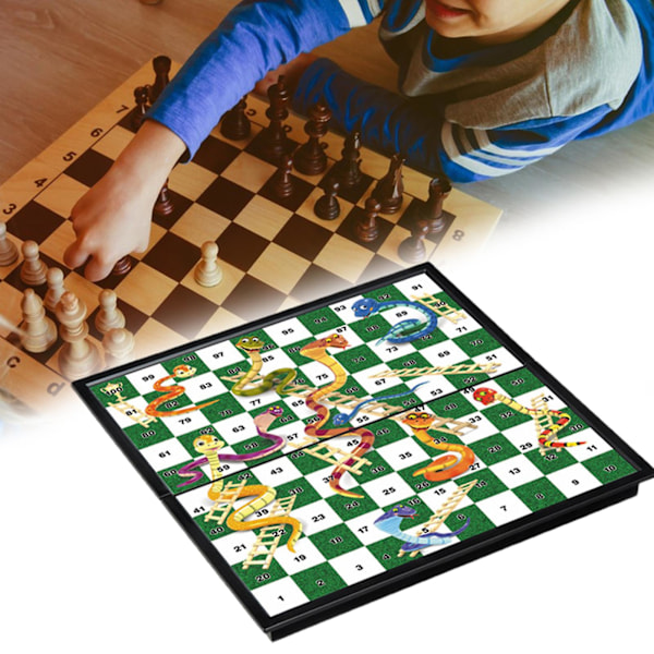 1 Set Slang & Stege Spel Klar Mönster Ljusa Färger Vikbart Skolstudent Skrivbords Vikbart Schackbräde Spel för Present