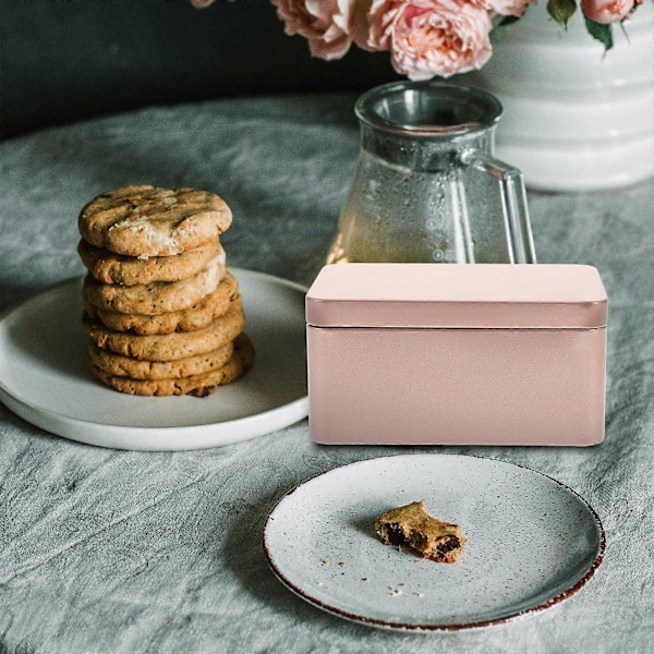 Rektangulär Tennplåtburk Mini Bärbar Te-blad Förvaringsbehållare Godisarrangör Hemförvaringslåda - 13x8x6cm (Guld)