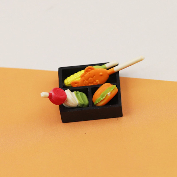 1:12 Miniatyrmat DIY Kreativ Handgjord Söt Simulerad Japansk Spettmat Leksaker för Barn
