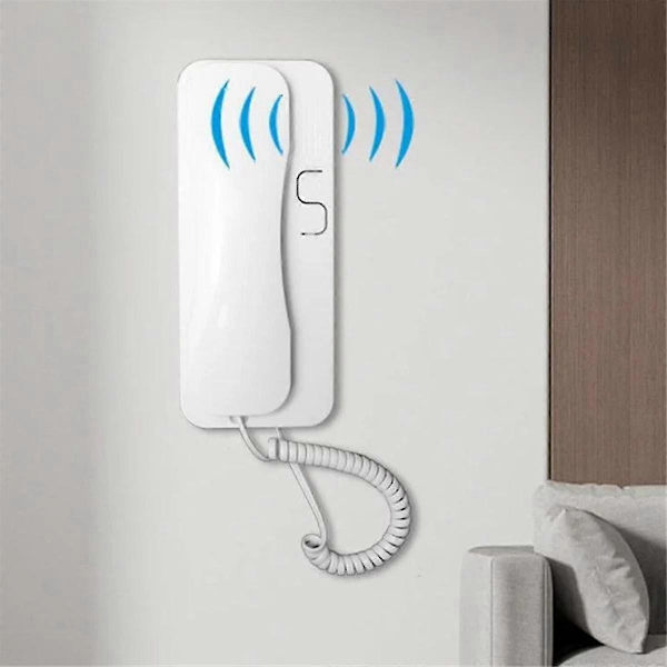 Dörrklockor 2-tråds ljudtelefon utan utomhusstation Elektronisk intercom lägenhetsbyggnad Dörrhandset