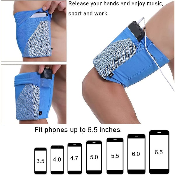 Universal Sportarmband för Alla Mobiltelefoner. Telefonarmband för Löpning, Fitness och Gymträning Passar Telefoner Upp till 7\" Sky Blue S