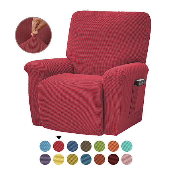 All-inclusive elastisk recliner soffaöverdrag enfärgad polarfleece soffa kudde överdrag för alla årstider Recliner överdrag