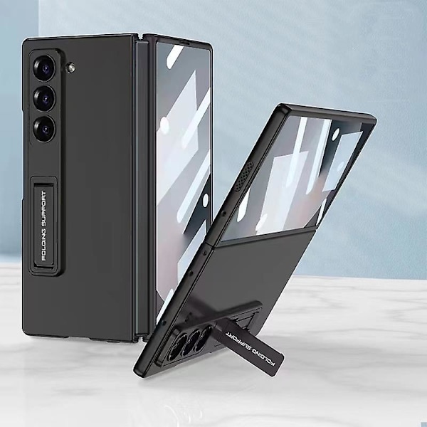 For Samsung Galaxy Z Fold 6 Case with Screen Protector, Ultra Thin Slim PC Shockproof Protective Case with Invisible Kickstand