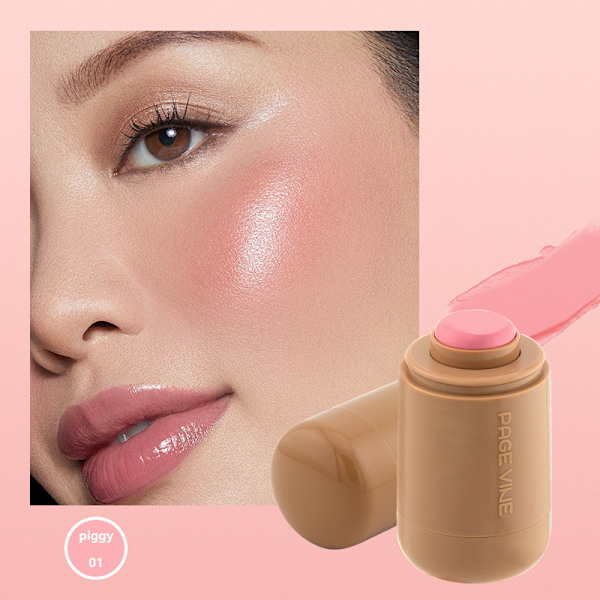 Pocket blush stick six colors lip and cheek water light stick highlighter brighten natural water light skin