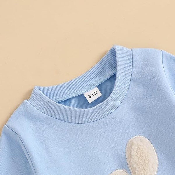 Baby Pojkar Flickor Påsk Bodysuit, Nyfödd Söt Pälsig Kanin med Pom Pom Svans Långärmad Bodysuit Semester Fotografering Bodysuit, Lämplig för 0-18 Månader