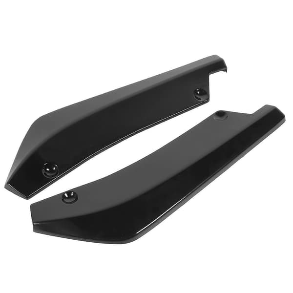 2 stk Bakre Bumperleppe Diffusor Spoiler Anti-Riper Beskytter Blank Svart Universal for Bil