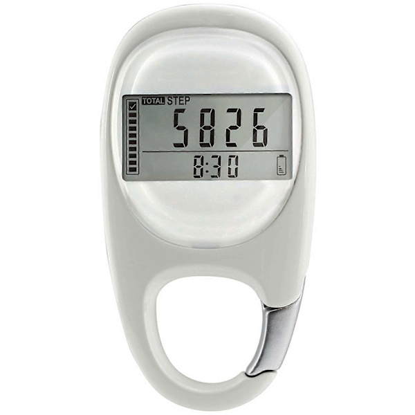 Stegräknare för promenader, enkel fickpedometer för att räkna steg, avstånd och förbrända kalorier med stor LCD-skärm