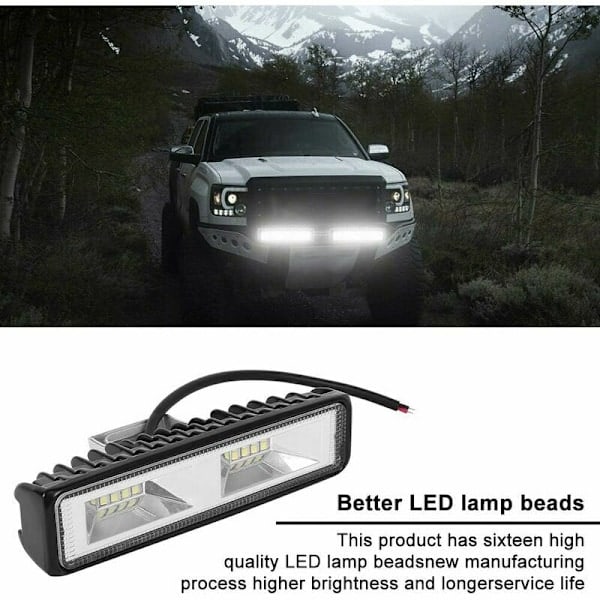 2 stk. LED arbejdslys, LED arbejdslys til køretøjer, både, lastbiler, biler, SUV'er, ATV'er 48W 12-30V