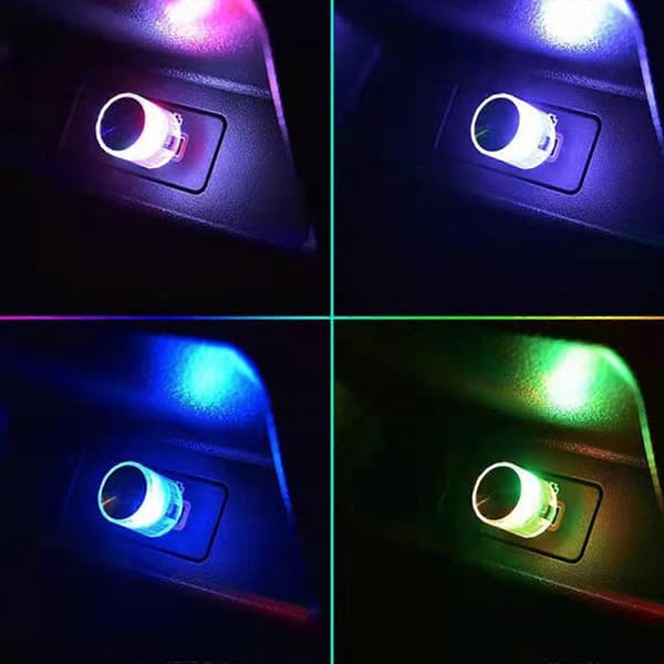 USB LED Stemningslys til Bilens Indvendige Stikkontakt - Dekorationslampe til Bilcomputer