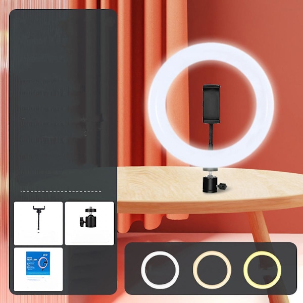 33 cm LED-selfie-rengasvalo Himmennettävä rengaslamppu Valokuvaus- ja videokamera-valo