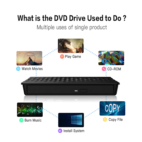 USB 3.0 DVD/CD-brännare extern mobil bärbar dator typ C extern optisk enhet extern enhet
