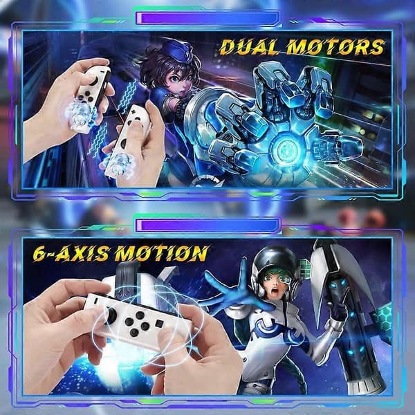 Nintendo Switch-controllere Kompatibel med Nintendo Switch/LITE/OLED, Vibration/Joystick Support Wake-up/Screenshot/Motion Control/Sport, Ingen NFC