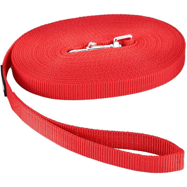 Veeki Hundetreningsline Lang Line Valpe Lydighet Tilbakekalling Leie For Hunder  Flott For Lek Camping Strand Hage (l 30ft, Rød)