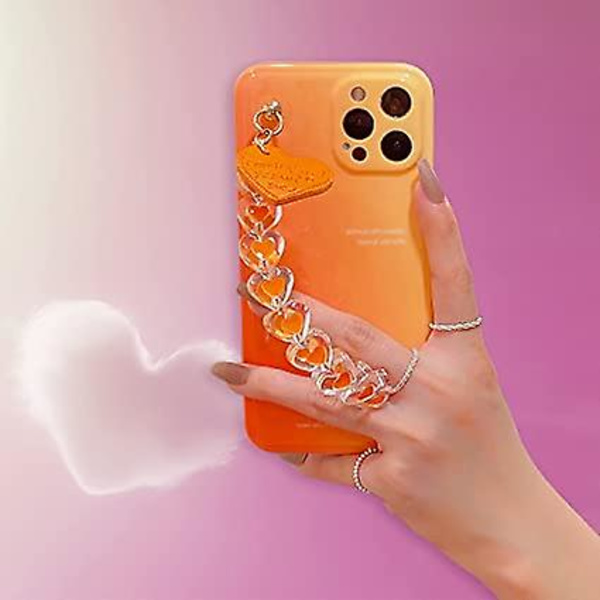 Gradient-etui Kompatibelt med iPhone 12 Pro Max med innebygd søt hjerteholder, fargerikt og friskt telefondeksel designet for kvinner og jenter