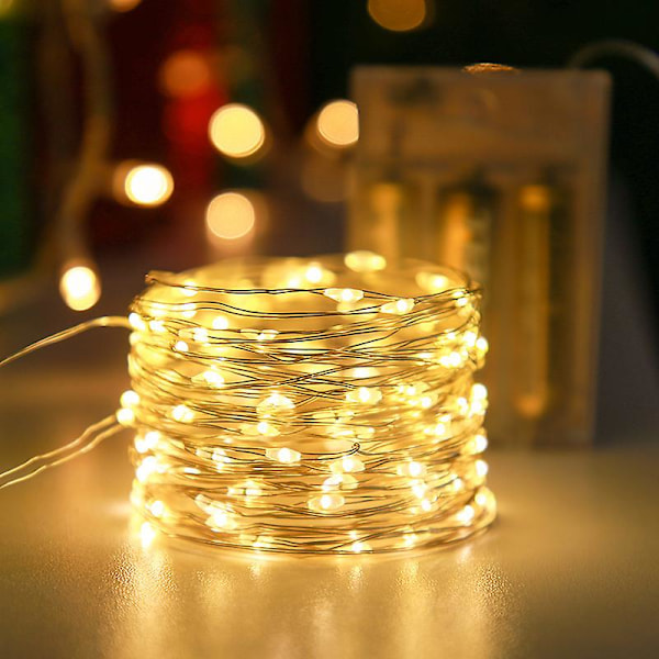 Kobbertrådslampe, LED-lysstreng, Batterikasselampe, Fe-lampe, Stjernelampe, Jul 20m, 200 lamper Pxcl