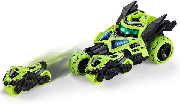 Træk-Tilbage Biler Legetøj, Træk-Tilbage Køretøjer Motorcykel Lancering Legetøj Die-cast 3 I 1 Katapult Race Trinity Vogn (grøn)