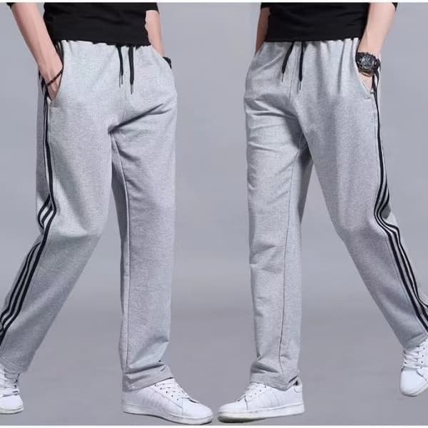 Herre Casual Joggers — Løs Pasform, Plus Size, Lige Ben Gray XL