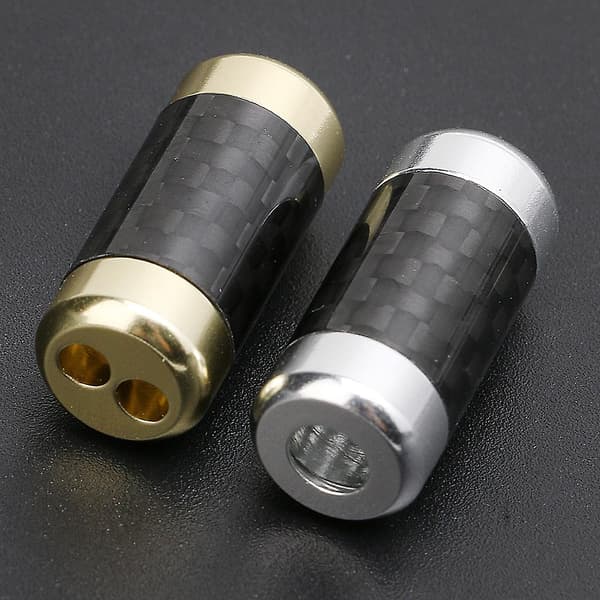 Sort/Guld/Sølv HiFi Kulfiber Y-Splitter 1 Til 2 Højttaler RCA Kabel o