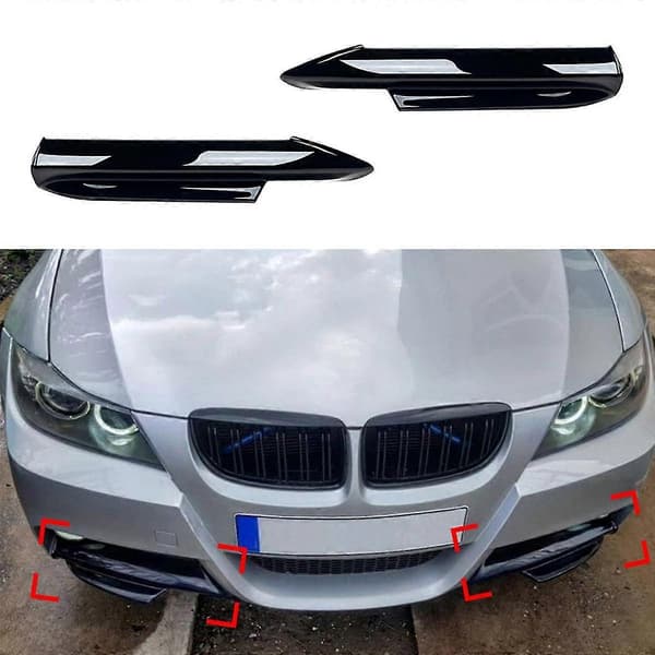 For 3-serie E90 E91 320I 330I 2005-2008 Frontfanger Lip Vinkel Diffuser Splitter Spoiler Beskytter