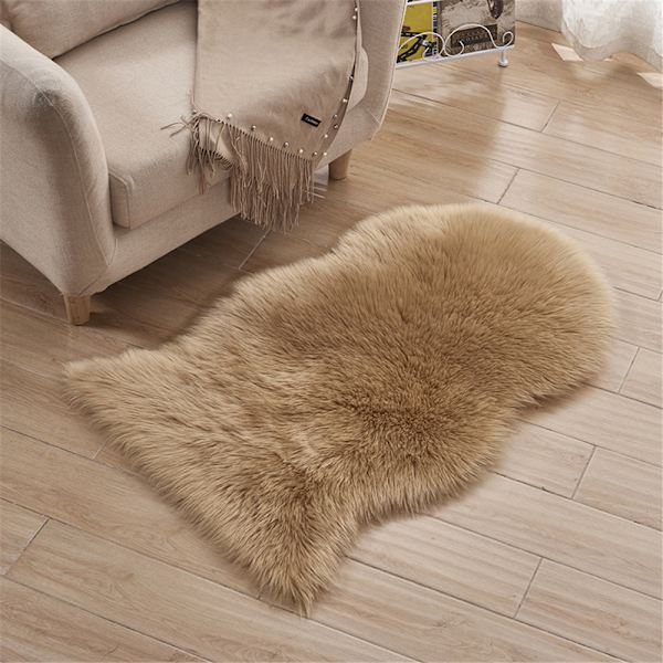 Imitation ull soffa matta golvmatta hel fårskinn ull kudde fönsterbräda matta vardagsrum sovrum lång ullfilt 60X90CM