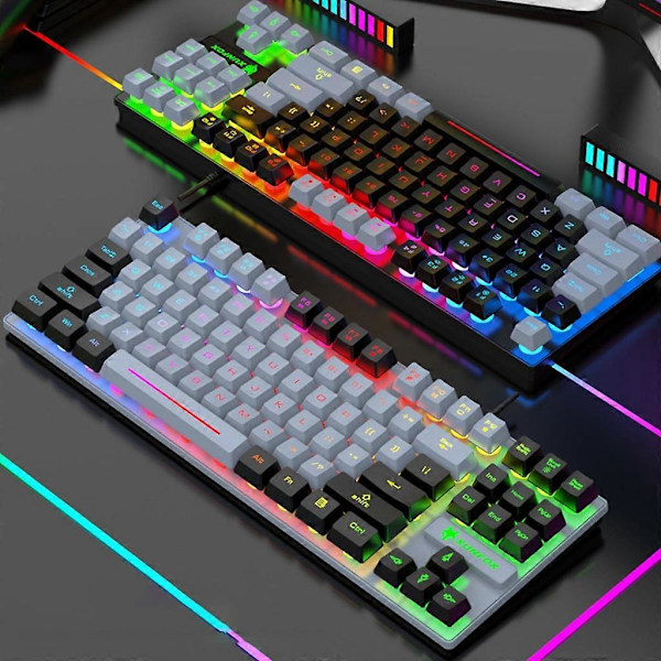 USB-johdotettu ohjelmoitava sateenkaaren RGB-taustavalaistu langallinen PC-peliklaviatura