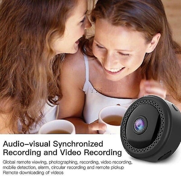 Mini Kamera 1080p HD Wifi Video CCTV IP Kamera Fjärrkontroll Mörkerseende Rörelsesensor JST(Svart)