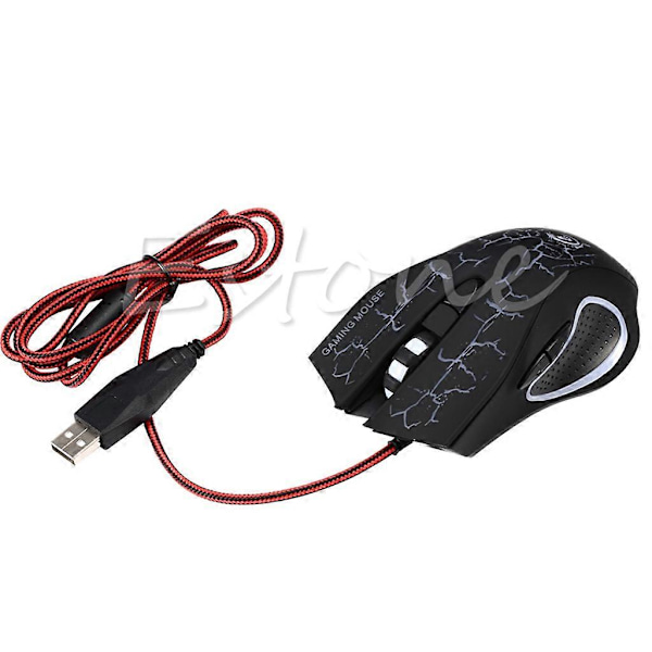 6-knapps USB RGB-mus 5500 DPI justerbar USB-trådbunden mus Optisk spelmus