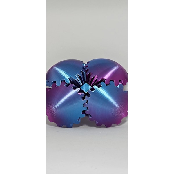 Gear Ball Fidget, 3D-printet Gear Ball Puslespillkube Fidget Leke, GearSphere - Steampunk Roterende Underverk Fidget Gear Ball (8 cm) (Laser)