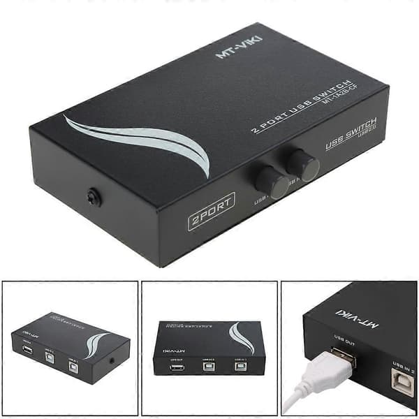 2 Ports USB2.0 Delingsenhed Switch Switcher Adapterboks Til PC Scanner Printer