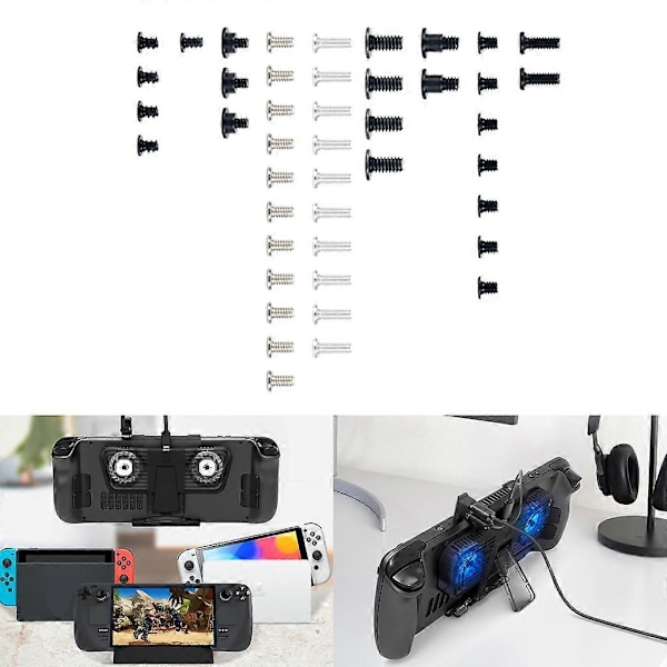 Full Set Värdskruvar Set Kit Ersättningsmetallskruvar för NS OLED Spelkontroll Tillbehör Spelkonsol Reparationsdelar 44 st