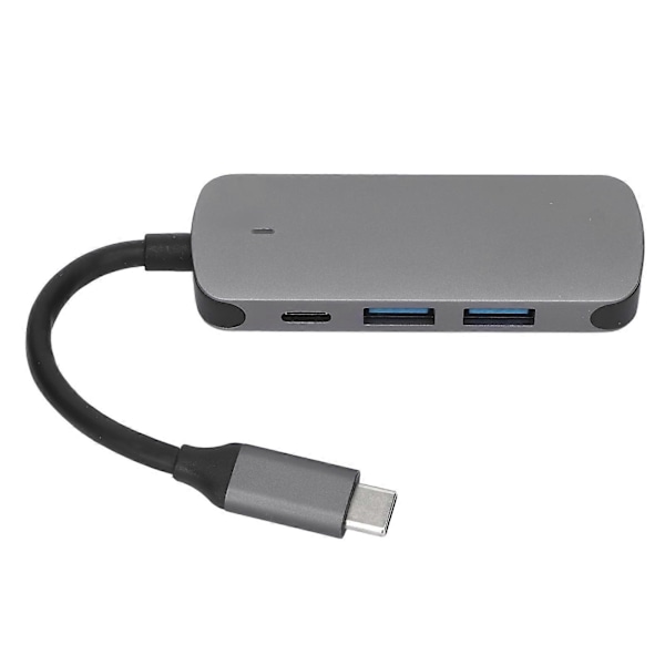 USB-C Hub 4 i 1 Grå Metalhus 4K HD PD Hurtig Opladning Bred Kompatibilitet USB-C Splitter til Bærbar Computer Desktop Telefon Grå