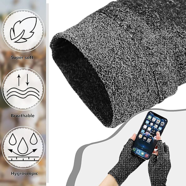 3 Par Kompressionshandskar för Artrit - Fingerlösa Tryckhandskar för Ledsmärta vid Quiltning, Sömnad, Skrivning, Hushållsarbete (Svart, Grå, Lila, M)