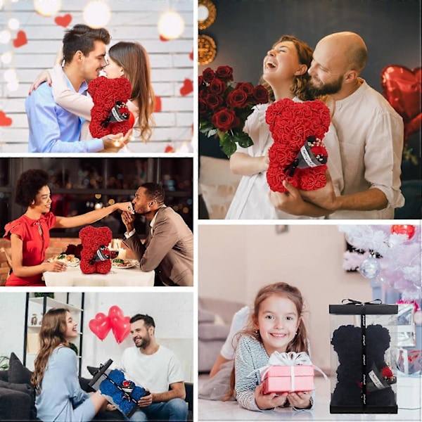 Rosebjørn Valentinsdag Gaver til Hennes Kunstig Rose Teddybjørn til Kjæreste Mor Kone Håndlaget Rosebjørn til Morsdag Jubileum Bursdagsgave