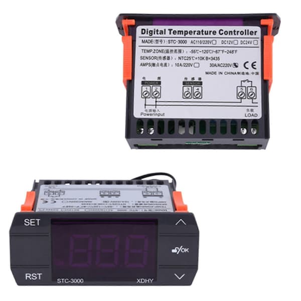 STC-3000 220V Berøringsfølsom Digital Temperaturregulator Termostat Med Sensor (30A)