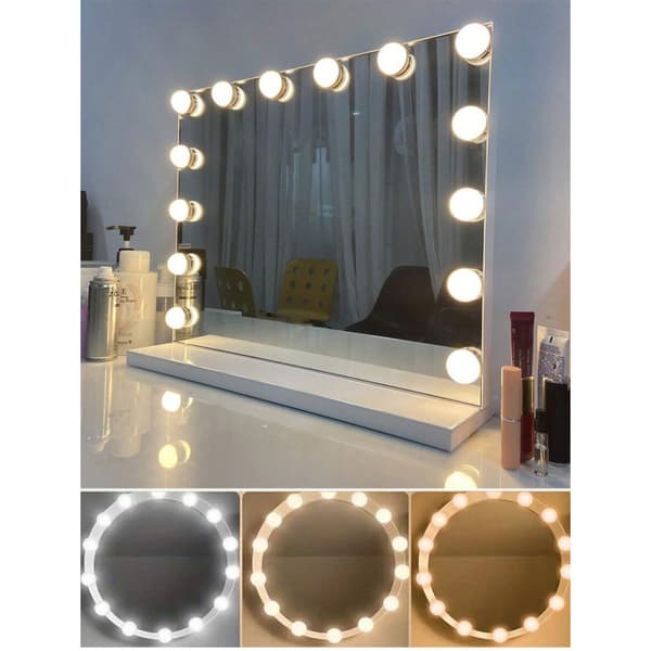Hollywood LED makeup spejllys, dæmpbart LED-lys (kun pære) 9 lights