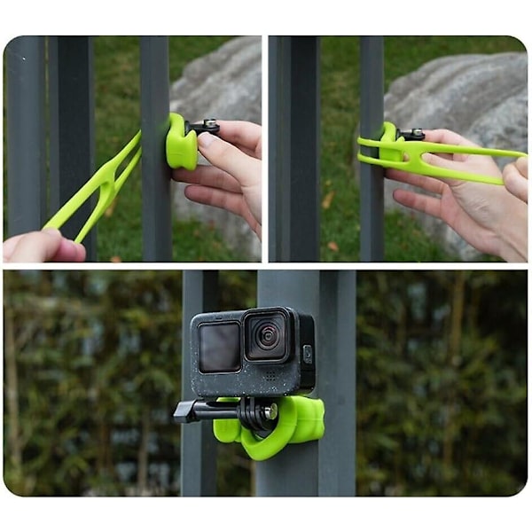 Kamera 360 Strap-kiinnitys Joustava Kääntö Joustava Silikoninen Strap-kamera Kiinnitysnauha Pyörä Moottoripyörä Ohjaustanko Putki Tarvikkeet GoPro DJI Insta360