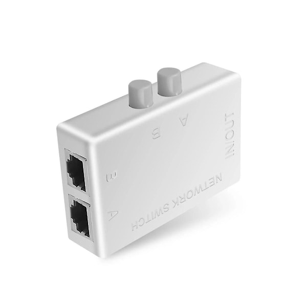 RJ45 Nettverksswitch 2-ports LAN Ethernet Nettverksboks Switcher RJ45 Splitter Dobbel 2-veis Port Manuell S