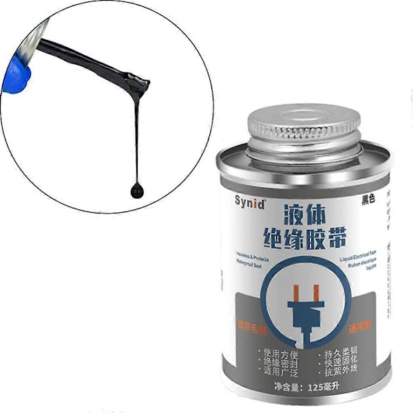 Flydende Isolering Elektrisk Tape 30/125ml Rørpasta Vandafvisende Sort/Hvid