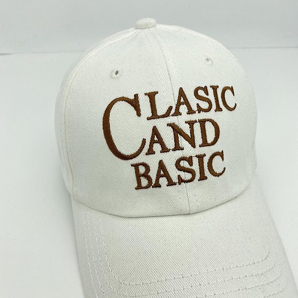 Kasket Kvinder Bogstav Broderi Mode Casual Blød Top Baseball Cap Mænd (Hvid)