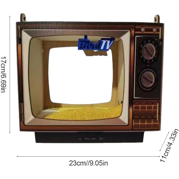 Fågelmatare för utomhusupphängning, Trä fågelmatare med TV-formad fågelmatare, Trädgårdsdekoration, Present till fågelälskare