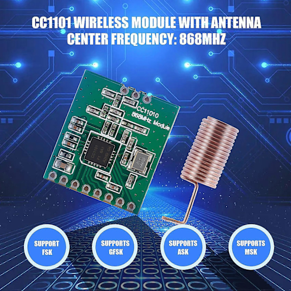 For CC1101 868MHZ Radio Transmisjonsantenne Transceivermodul for Langdistansekommunikasjon