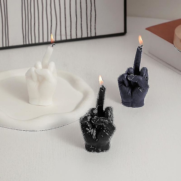 Carrep Kreativ Midtfinger-Formet Duftlys Nysgjerrig Morsom Liten Gave Hjemmedekor Bursdagsgave