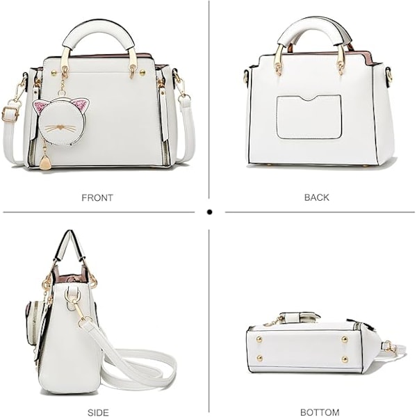 Dame Håndveske Crossbody Veske Jenter Skulderveske Liten PU Lær Topphåndtaksveske Messenger Veske med Søt Myntpung