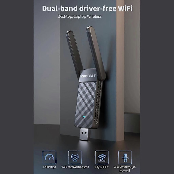 USB3.0 Wifi-dongel CF-922AC DualBand 2.4+5GHz Mini Trådlöst Nätverkskort för PC Dator Bärbar Dator