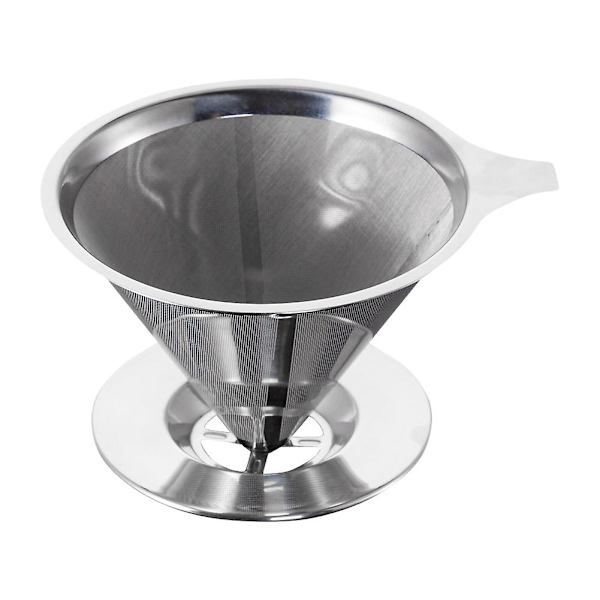 Genanvendelig Rustfrit Stål Hæld-Over Kaffe Filter Kegle Drypper med Kop Stativ