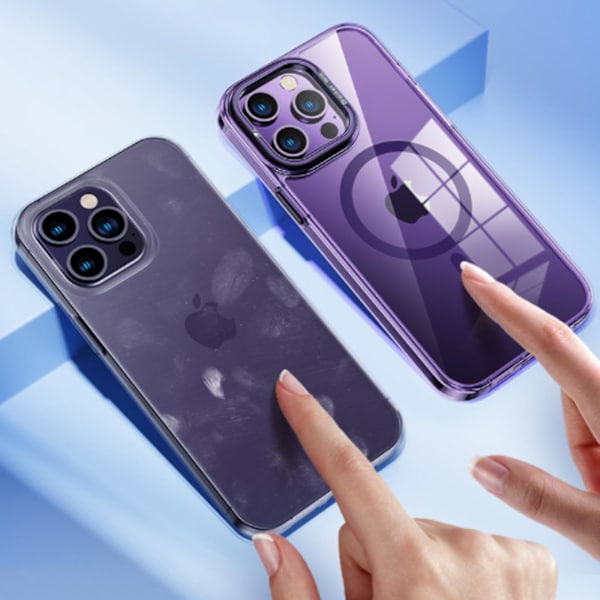 Transparent MagSafe-fodral Kompatibelt med iPhone 15 Pro Max, Mjuk TPU Anti-fall Stötskyddande Skal med Inbyggd Kameraringstativ