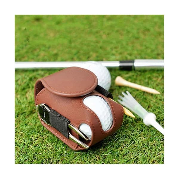 2 stk. Golf Tee Taske Boldpose Mini Læder Golfbold Opbevaringstaske Holder Hold Golf Opbevaringstilbehør-B