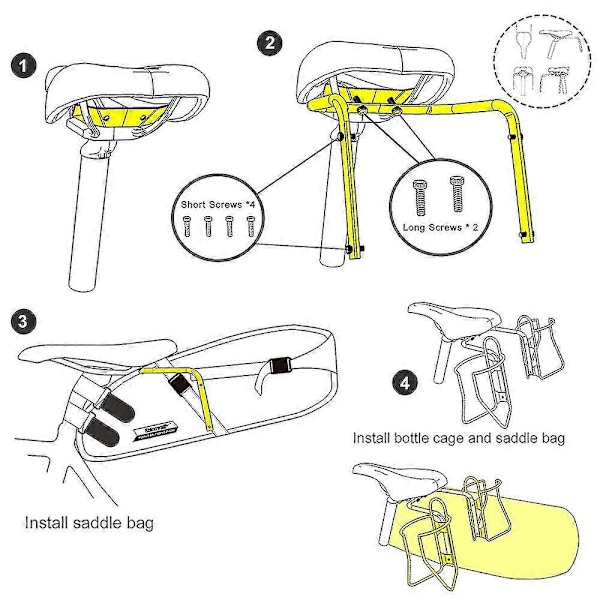 RHINOWALK Sykkelseteveske Stabilisatorstøtte i Aluminium Legering for Seteveske Anti-Risting