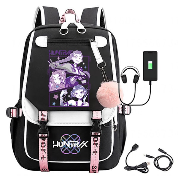 K-Pop Devil Hunter Anime Söt Tecknad Ryggsäck för Studenter White 3